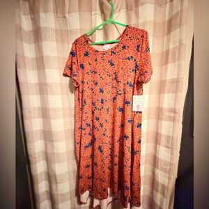 LuLaRoe  Dress Orange and Blue Floral